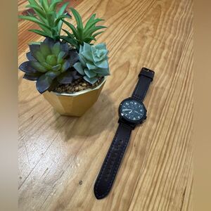 Fossil Major CH3086 Dark Brown Leather Analog Dial Chronograph Wristwatch HME365